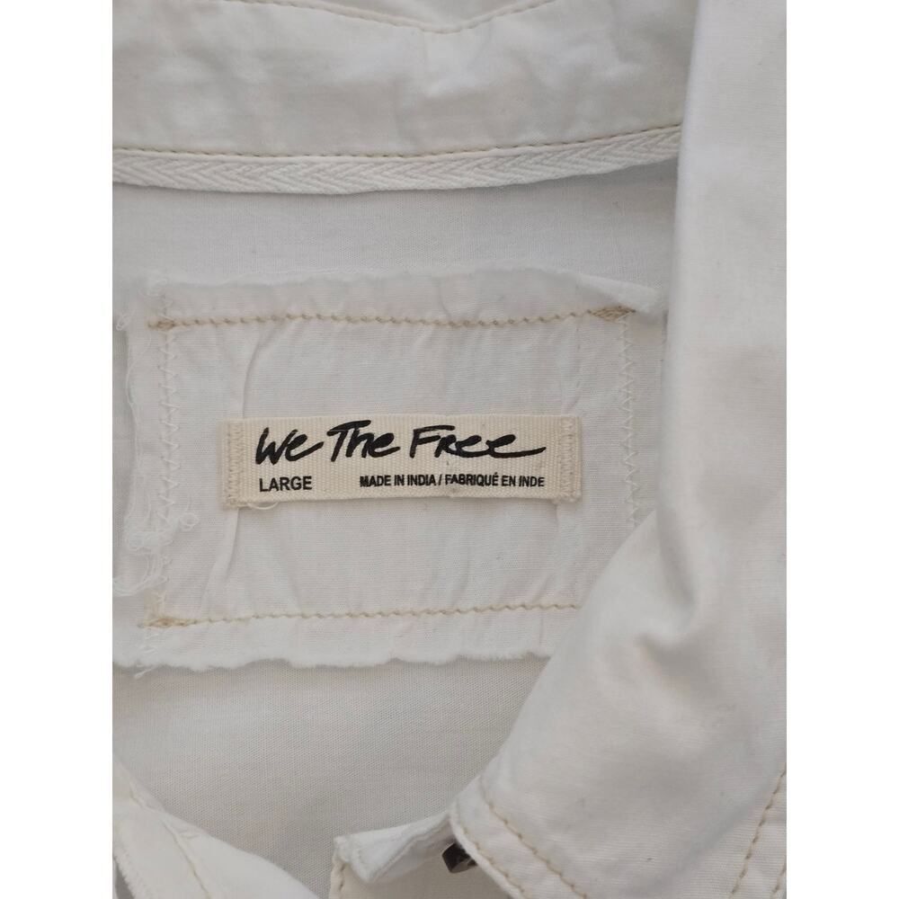 We The Free White Button‑Down Shirt Oversized Women’s L Urban Outfitters Cotton - Picture 5 of 10